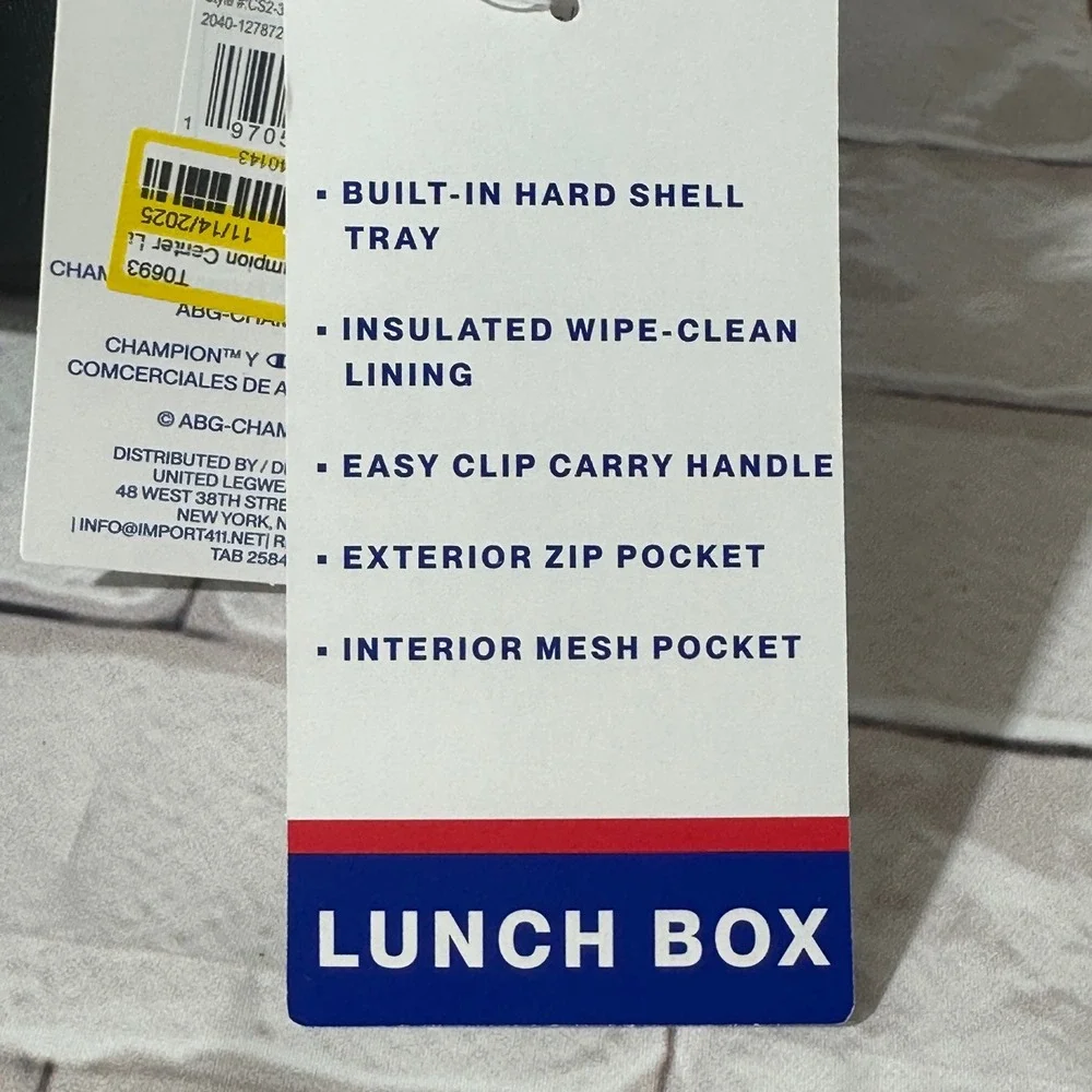 Champion Insulated Lunch Box Purple‎ Blue Gradient Stripes Built-in Tray NWT